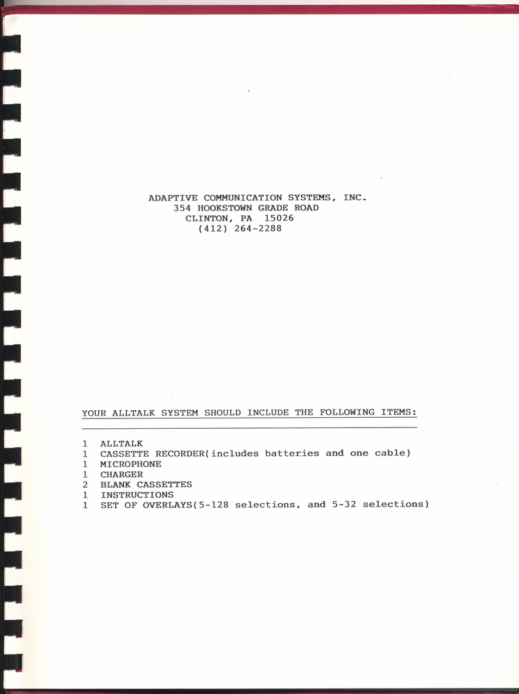 alltalk manual page
